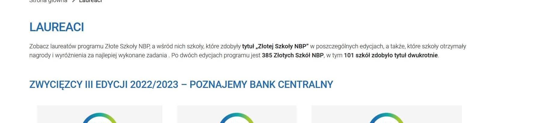 Tytuł Złotej Szkoły Narodowy Bank Polski!