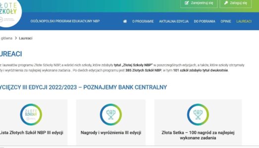 Tytuł Złotej Szkoły Narodowy Bank Polski!